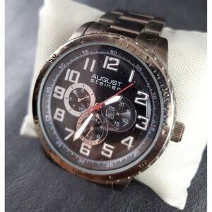 Vintage August Steiner Black Gray Gunmetal Men’s 30mm Sport Watch - 5479